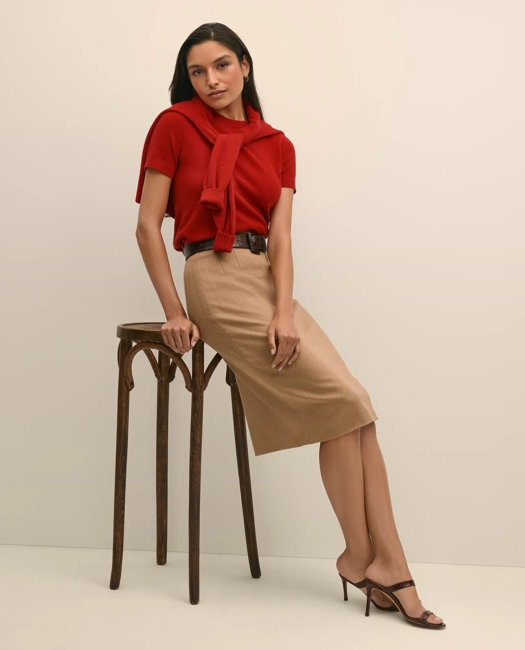 Cashmere Short-Sleeve Shell Sweater