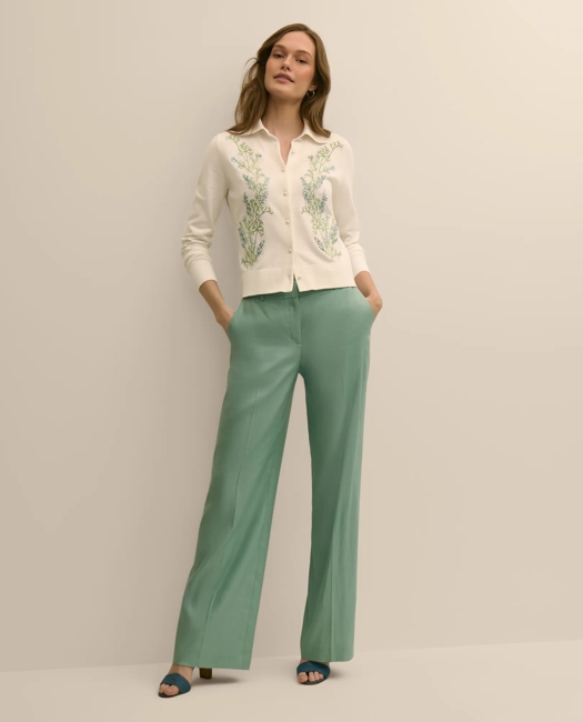 Supima Cotton Embroidered Cardigan Sweater