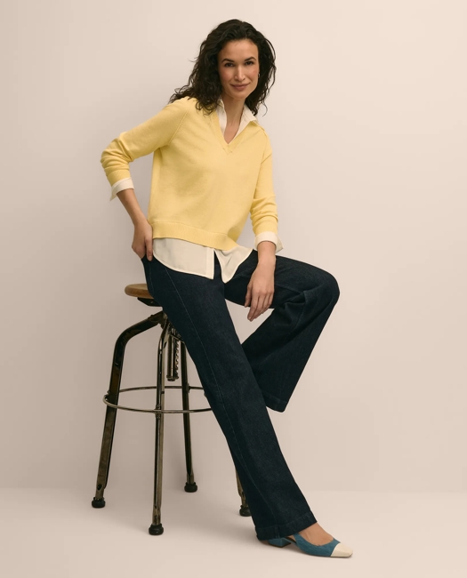 Supima Cotton Layered Sweater-Shirt