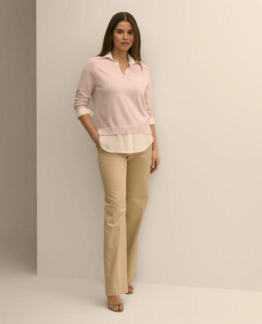 Supima Cotton Layered Sweater-Shirt