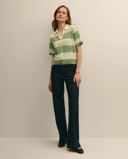 Supima Cotton Short-Sleeve Rugby Polo Sweater