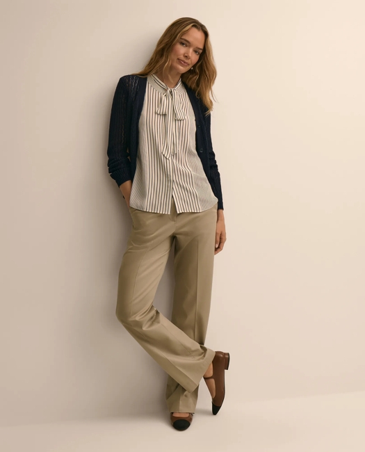 Cotton Pointelle Cardigan Sweater