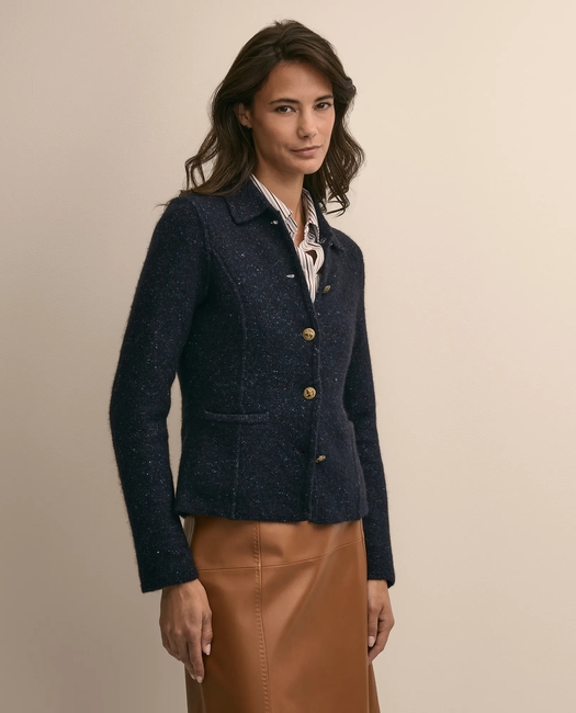 Boiled Wool Blend Jacket Sweater