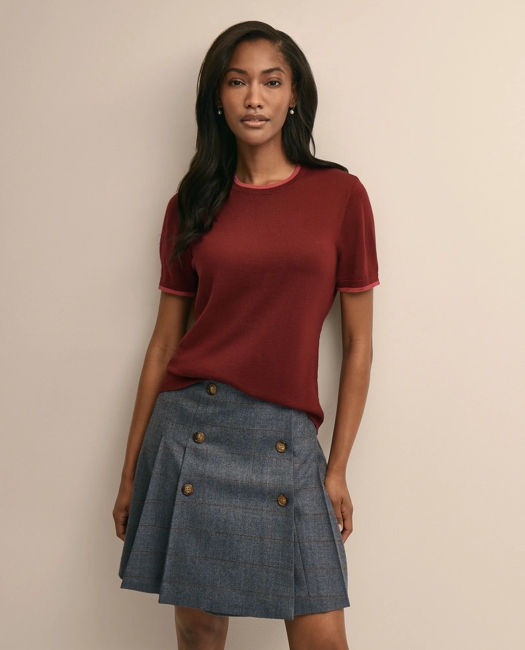Merino Wool Contrast-Tipping Sweater