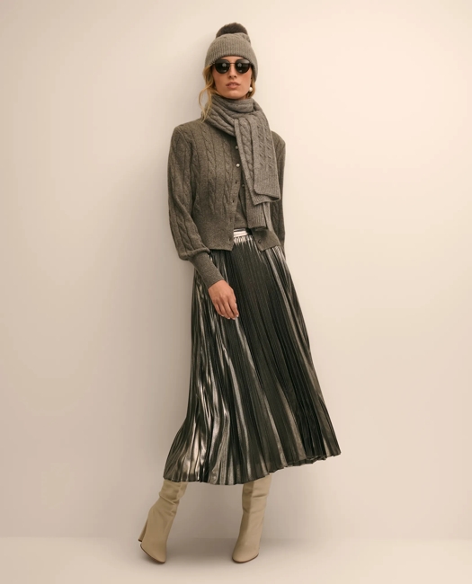 Cashmere Cable-Knit Cardigan Sweater