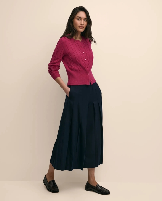 Cashmere Cable-Knit Cardigan Sweater