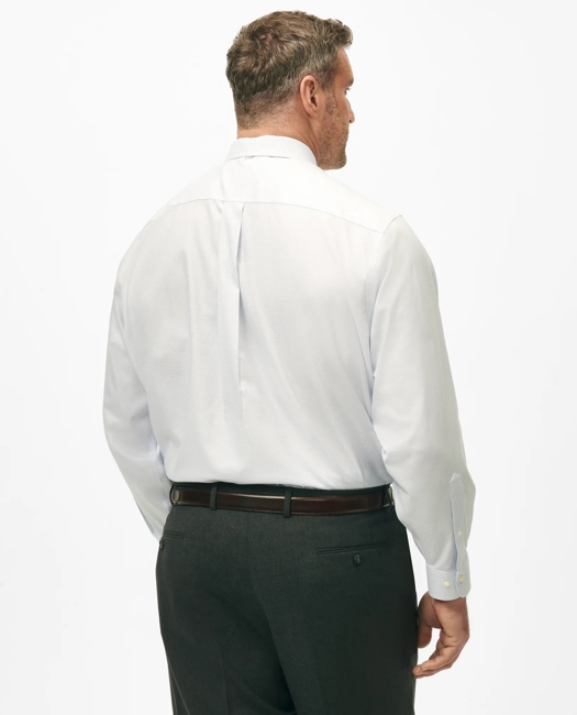 Big & Tall Stretch Supima Cotton Non-Iron English Spread Collar, Micro-Grid Dress Shirt