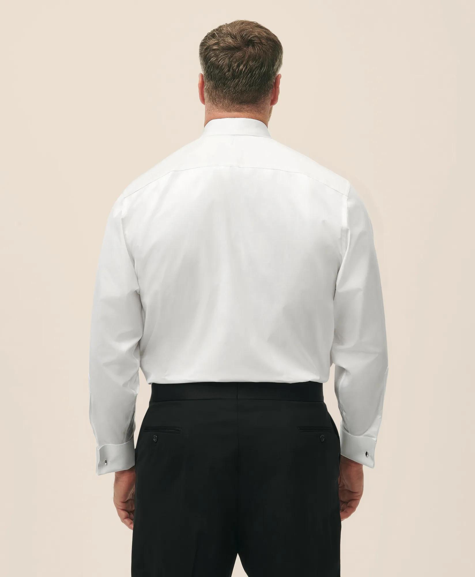 Big & Tall Supima Cotton Poplin Londoner Collar, 10-Pleat Tuxedo Shirt