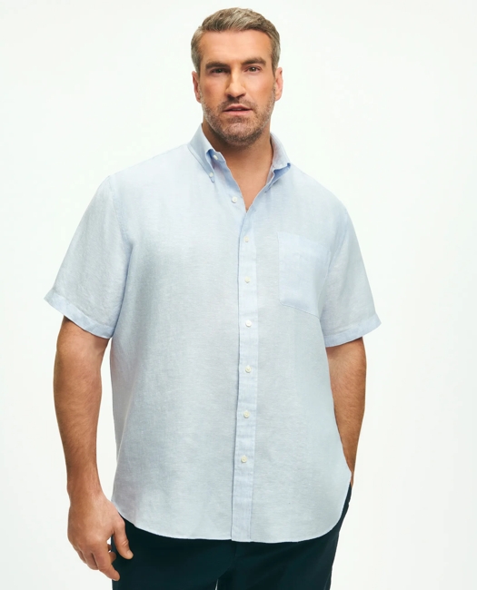 Big & Tall Sport Shirt, Short-Sleeve Irish Linen