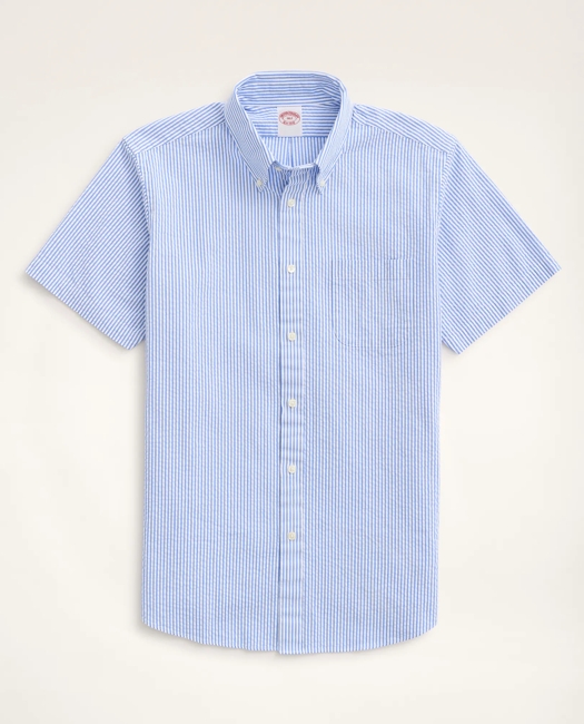 Big & Tall Sport Shirt, Short-Sleeve Seersucker Stripe