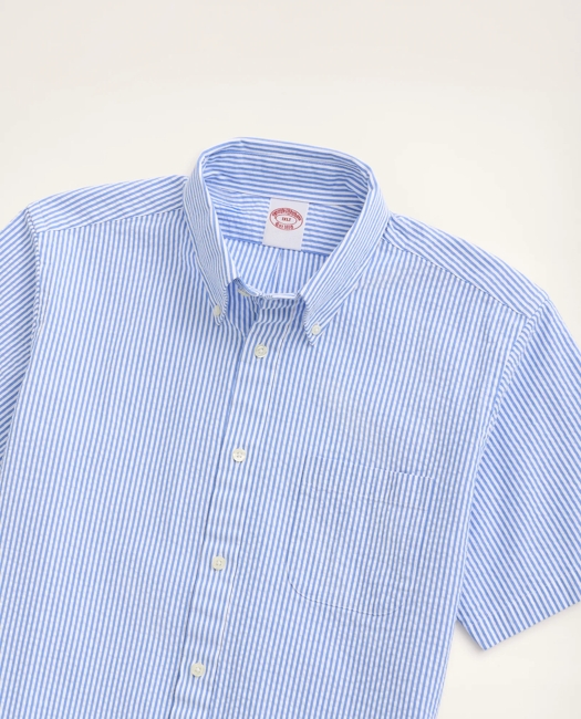 Big & Tall Sport Shirt, Short-Sleeve Seersucker Stripe