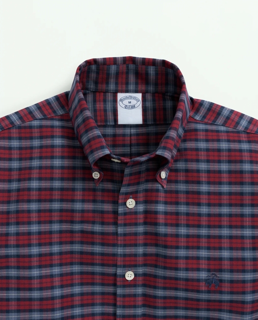 Big & Tall Stretch Cotton Non-Iron Oxford Polo Button-Down Collar, Tartan Shirt