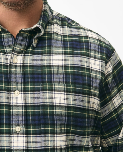 Big & Tall Portuguese Flannel Polo Button Down Collar, Tartan Shirt