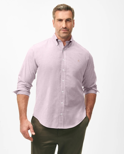 Big & Tall Stretch Cotton Non-Iron Oxford Polo Button Down Collar, Shirt