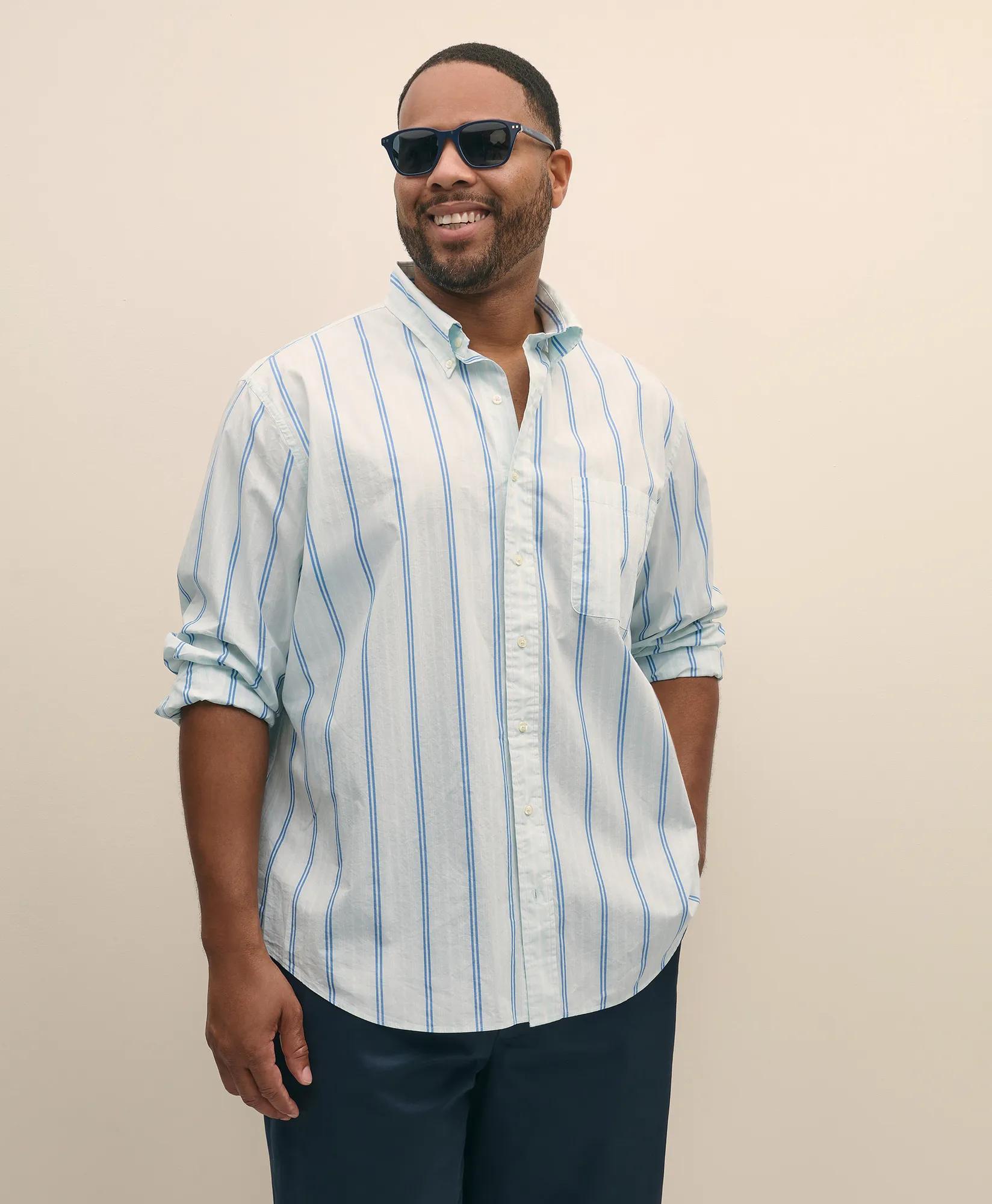 Big & Tall Friday Shirt, Poplin Striped