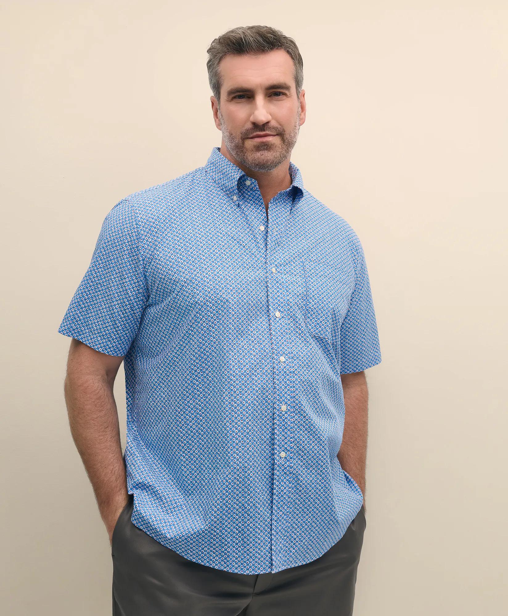 Friday Shirt, Short-Sleeve Poplin Flower Print