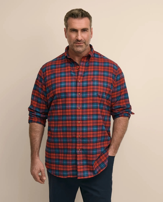Cotton Flannel Plaid Sport Shirt