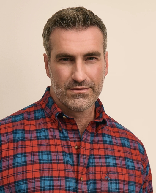 Cotton Flannel Plaid Sport Shirt