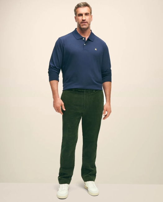 Golden Fleece Big & Tall Stretch Supima Long-Sleeve Polo Shirt - Navy