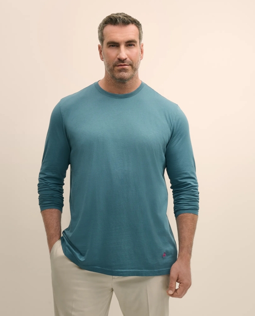 Big & Tall Supima Cotton Long-Sleeve Logo T-Shirt