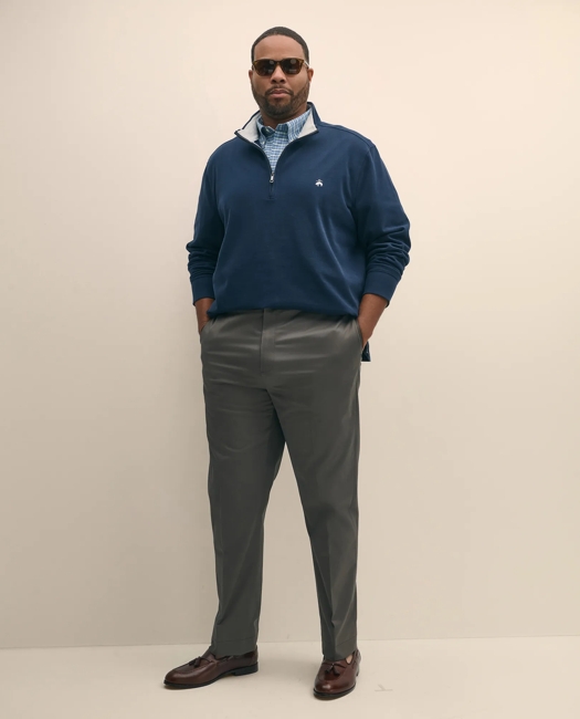 Big & Tall Cotton Sueded Jersey Half-Zip