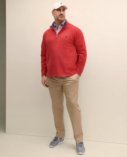 Big & Tall Cotton Sueded Jersey Half-Zip Shirt