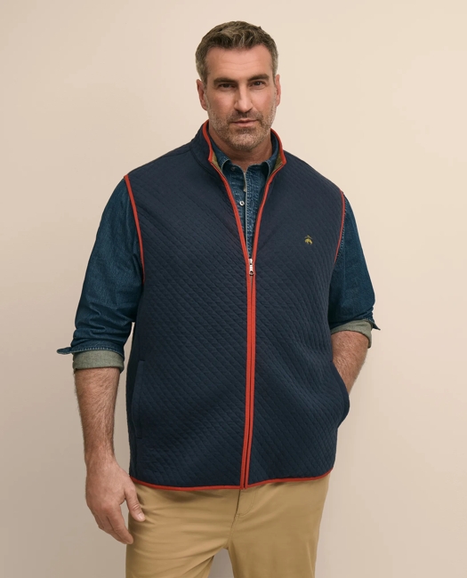Big & Tall Cotton Blend Diamond-Quilted Vest Shirt