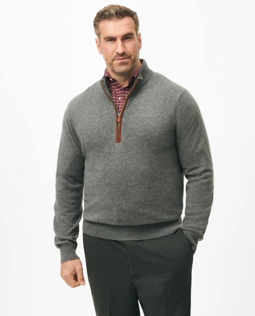 Big & Tall 3-Ply Cashmere Half-Zip Sweater