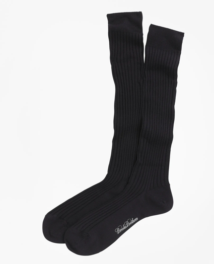 Merino Wool Ribbed Over-the-Calf Socks