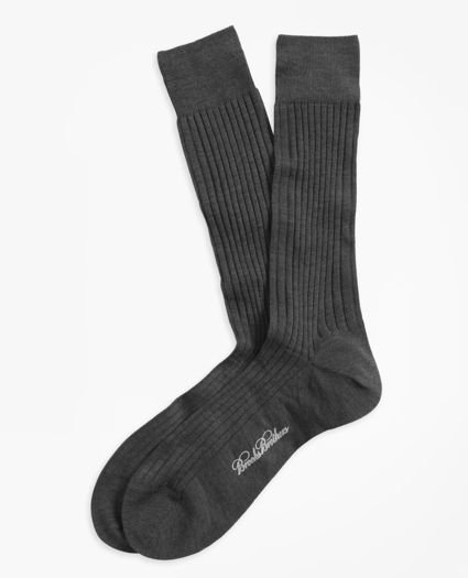 Merino Wool Ribbed Crew Socks