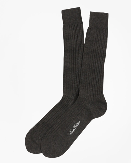 Merino Wool Ribbed Crew Socks