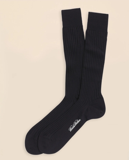 Merino Wool Ribbed Crew Socks