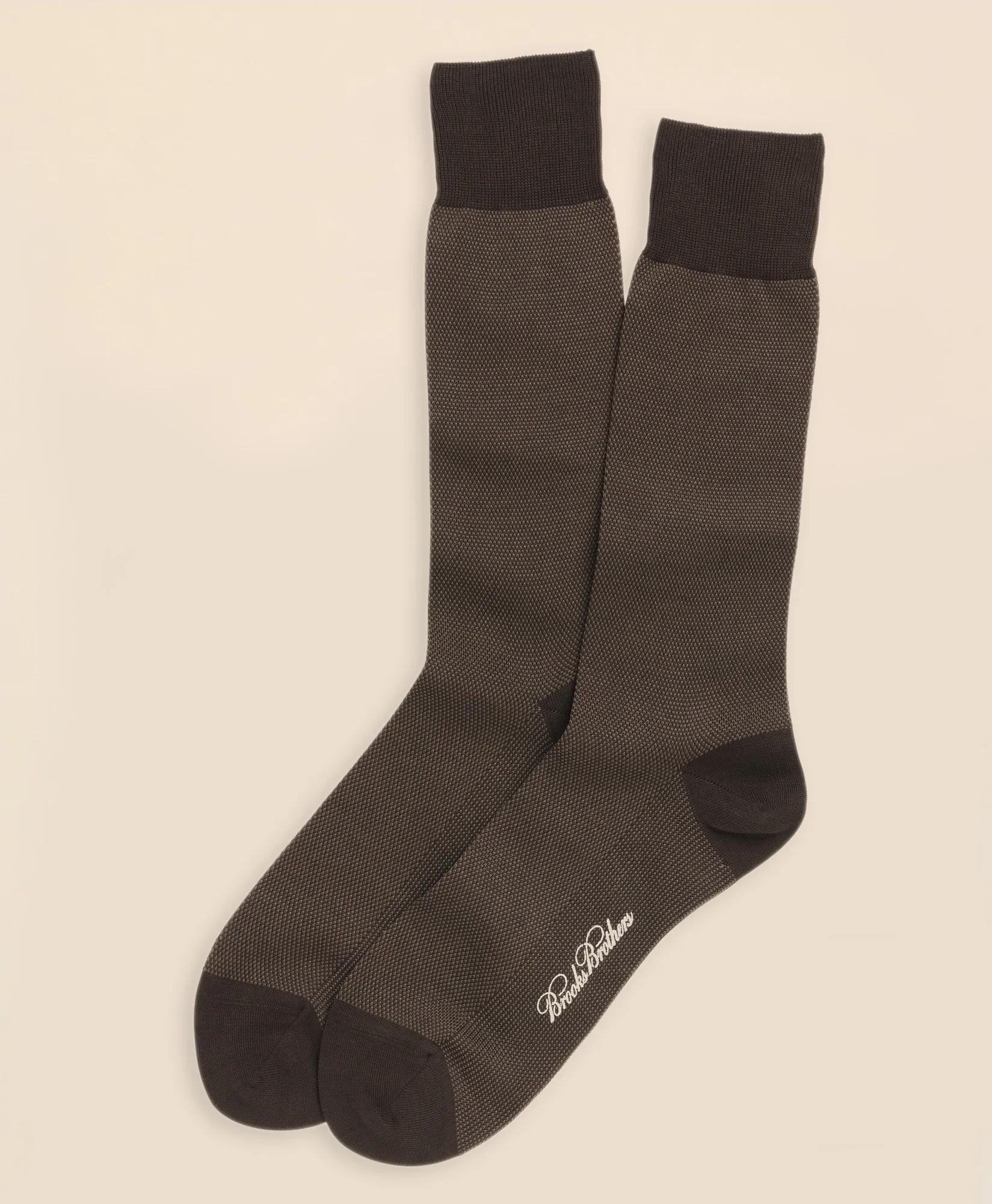 Cotton Bird's Eye Crew Socks, image 1