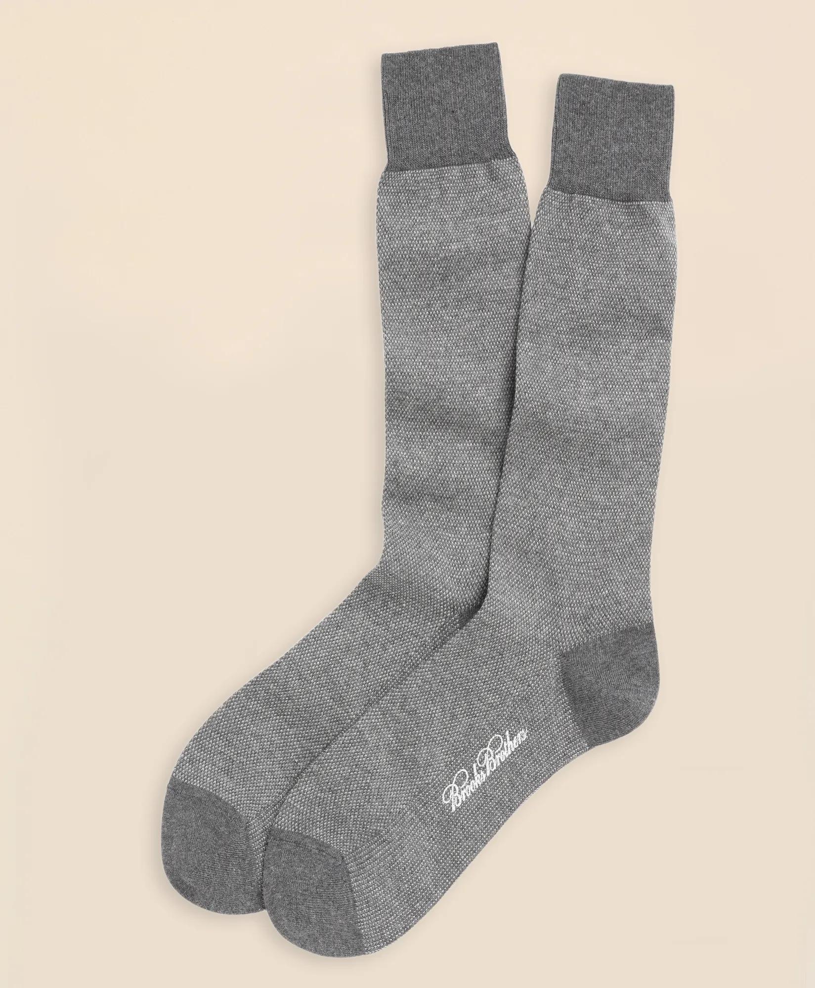 Cotton Bird's Eye Crew Socks, image 1