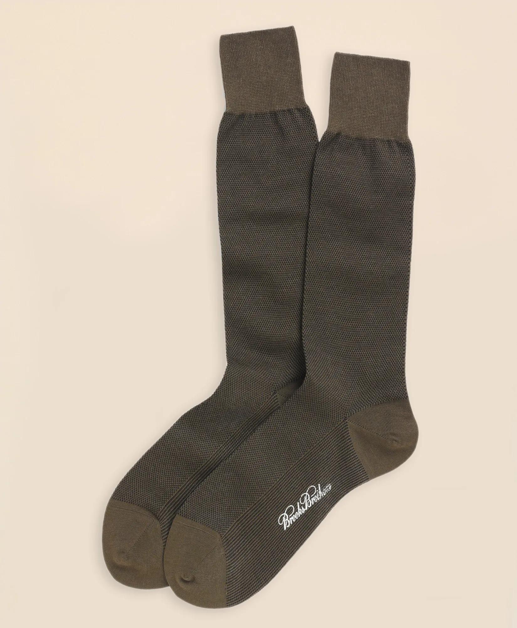 Cotton Bird's Eye Crew Socks, image 1