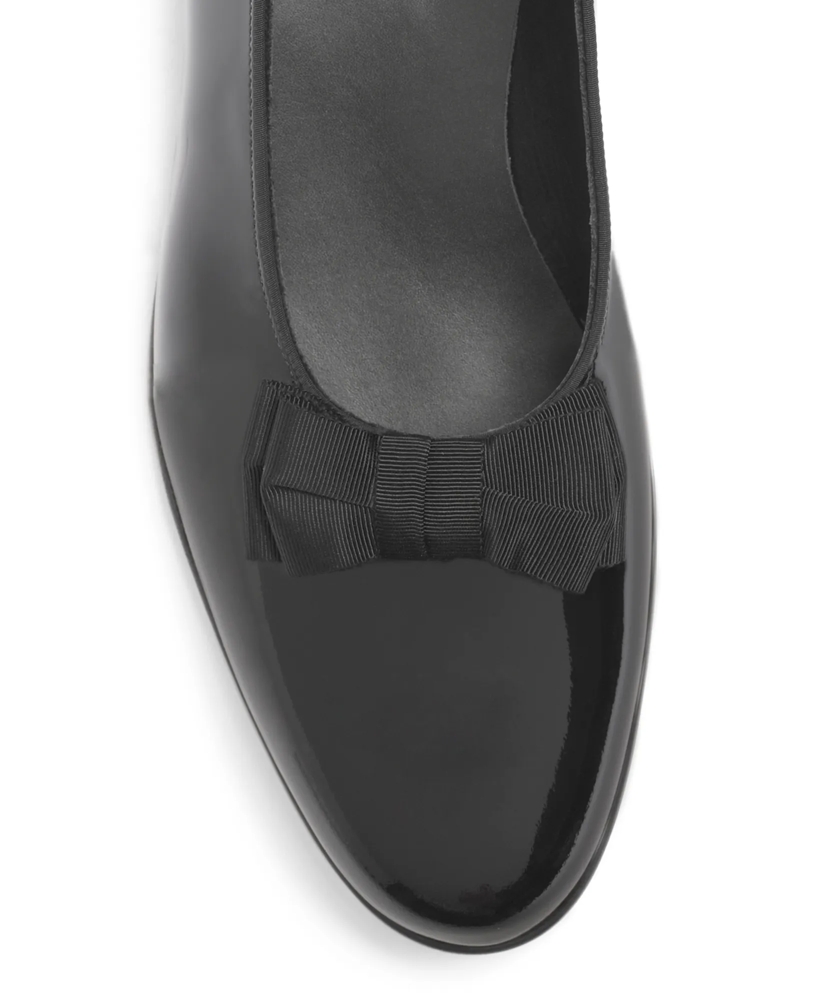 Men's Black Formal Pumps with Grosgrain Ribbon Bow | Brooks Men's Black Formal Pumps with Grosgrain Ribbon Bow | Brooks