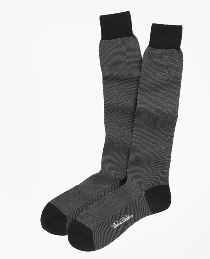 Cotton Bird's-Eye Over-the-Calf Socks