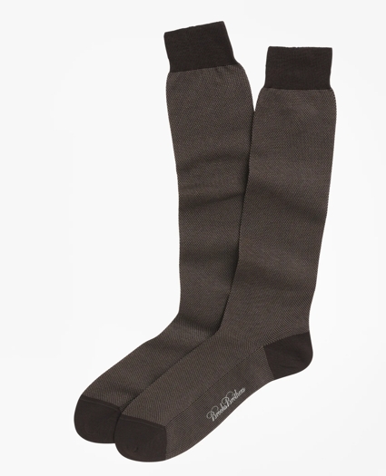Cotton Bird's-Eye Over-the-Calf Socks
