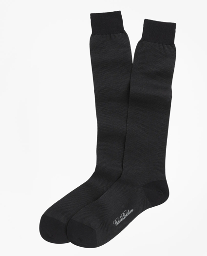 Cotton Bird's-Eye Over-the-Calf Socks