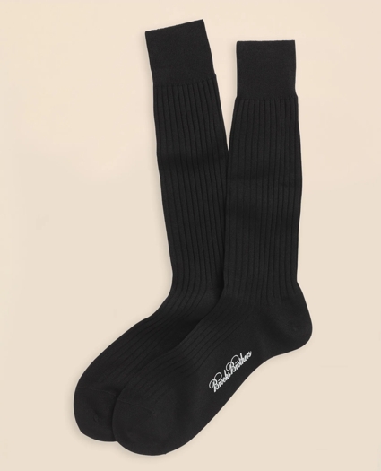 Egyptian Cotton Ribbed Crew Socks
