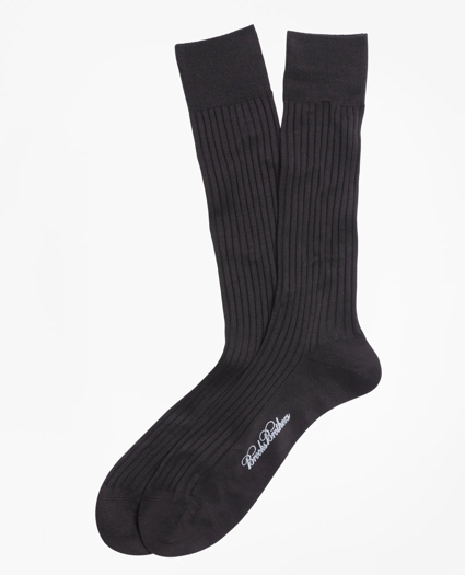 Egyptian Cotton Ribbed Crew Socks