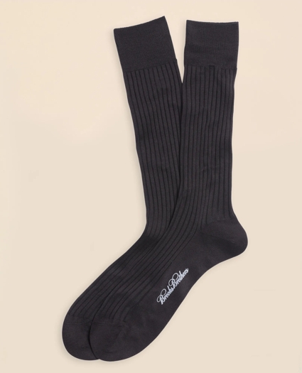 Egyptian Cotton Ribbed Crew Socks