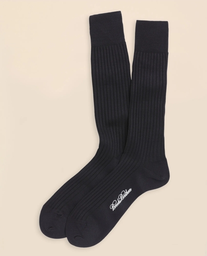 Egyptian Cotton Ribbed Crew Socks