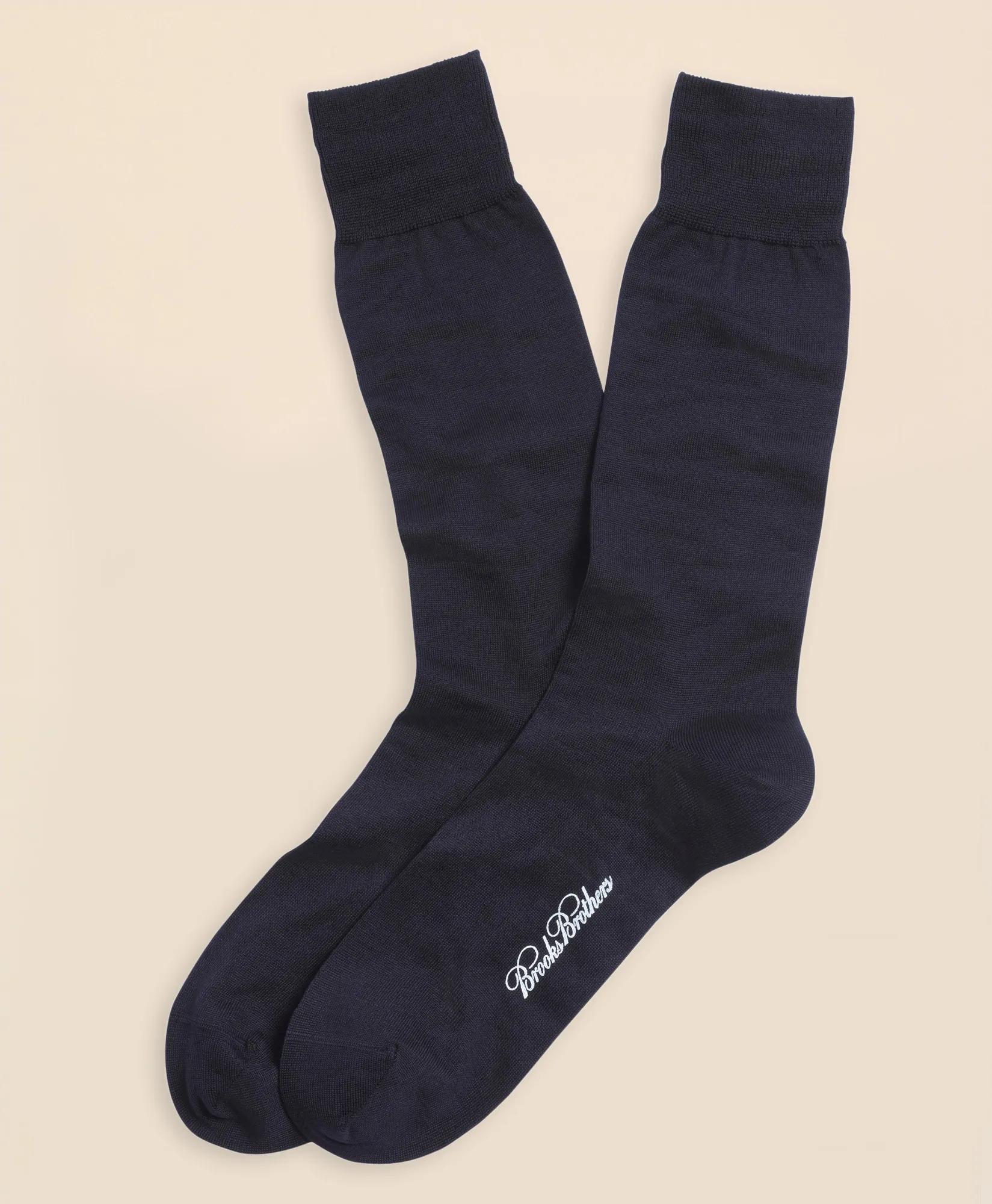 Egyptian Cotton Jersey Knit Crew Socks, image 1
