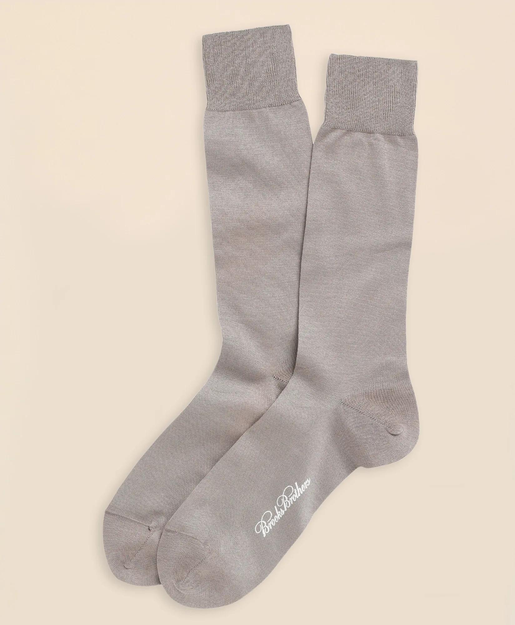 Egyptian Cotton Jersey Knit Crew Socks, image 1