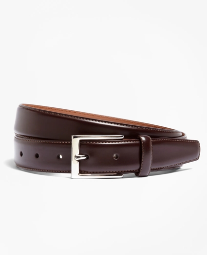 Silver Buckle Leather Dress Belt