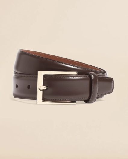 Gold Buckle Leather Dress Belt