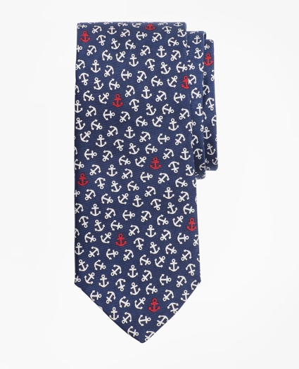 Boys Tossed Anchor Print Tie