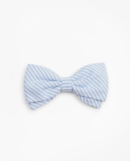 Boys Seersucker Pre-Tied Bow Tie, image 1
