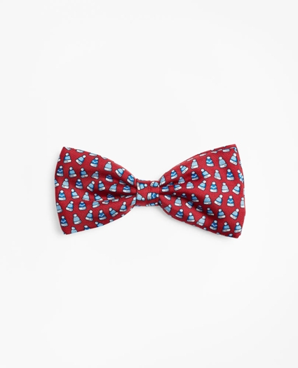 Boys Winter Hat Pre-Tied Bow Tie, image 1